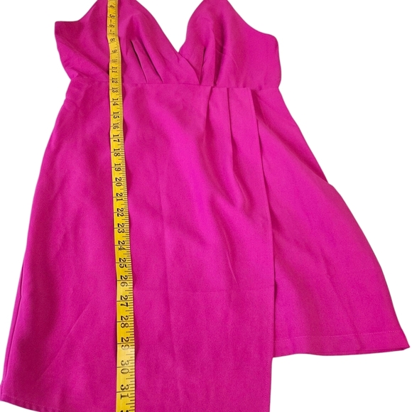 SUGAR +LIP2- Women's M Sleeveless Hot Pink Symetrical Cocktail - Picture 4 of 6